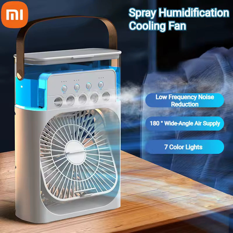 Ventilador Portátil con Humidificador y Luces LED