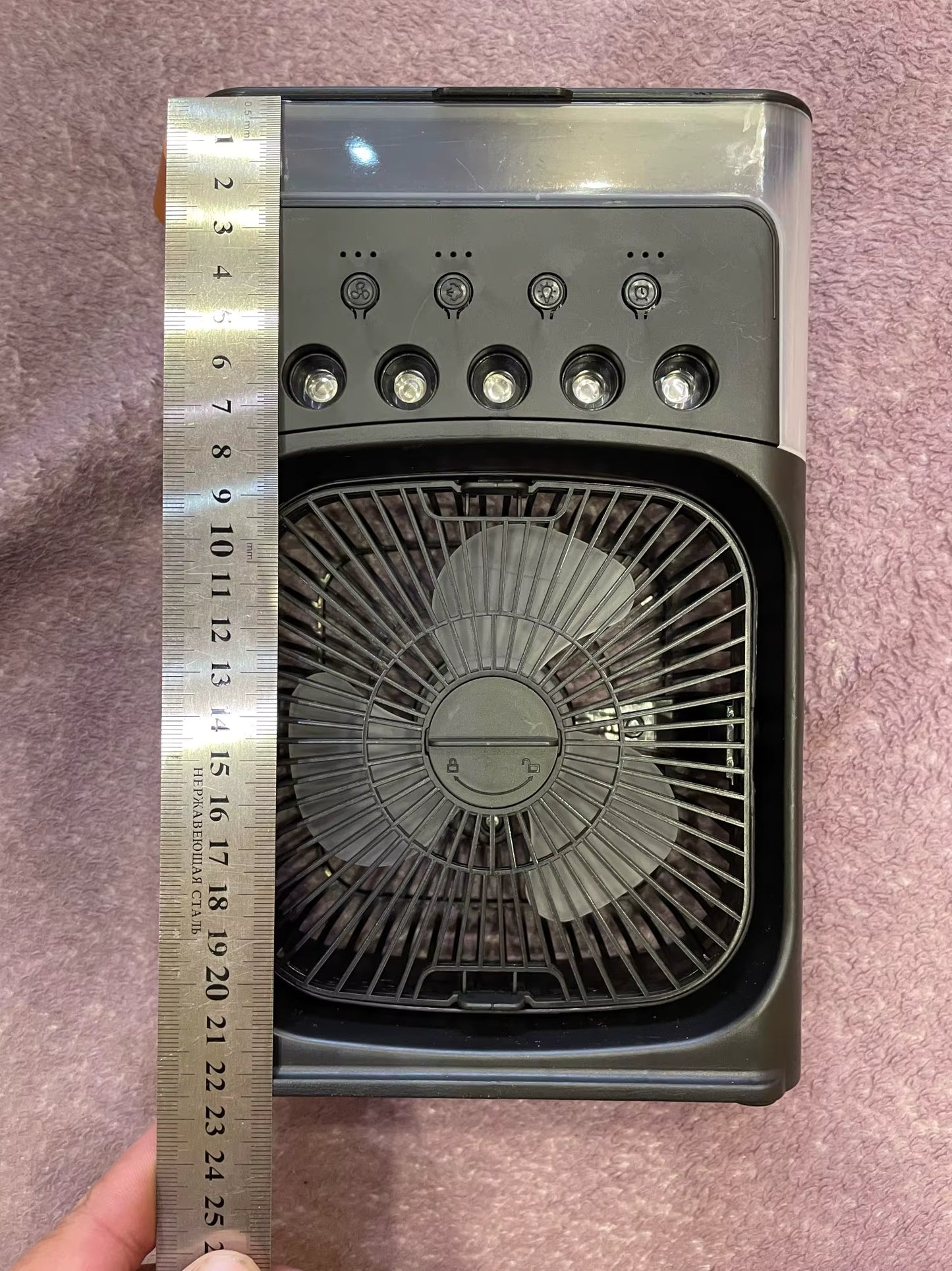 Ventilador Portátil con Humidificador y Luces LED